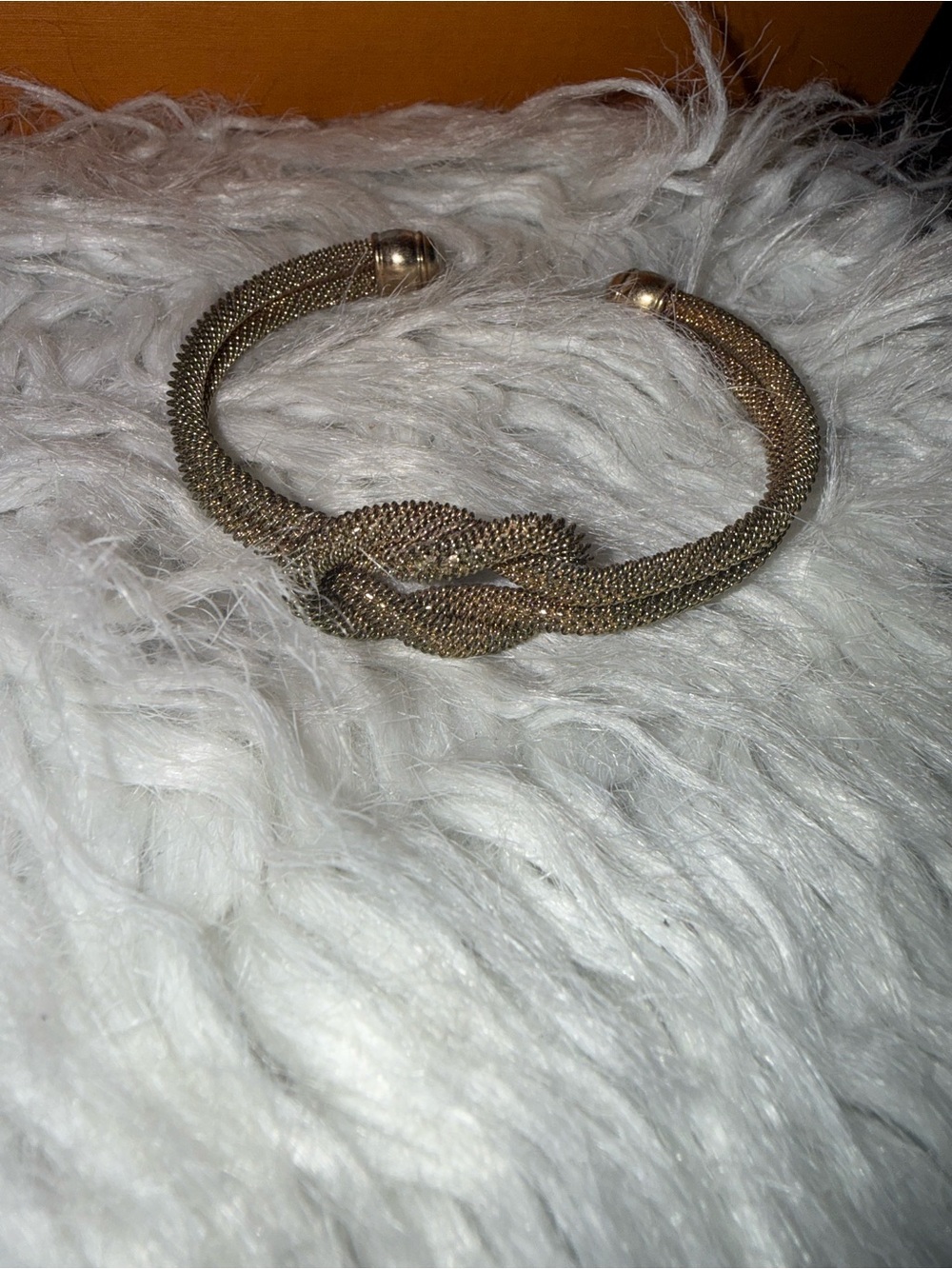 Gold Knot Mesh Cuff Bracelet
